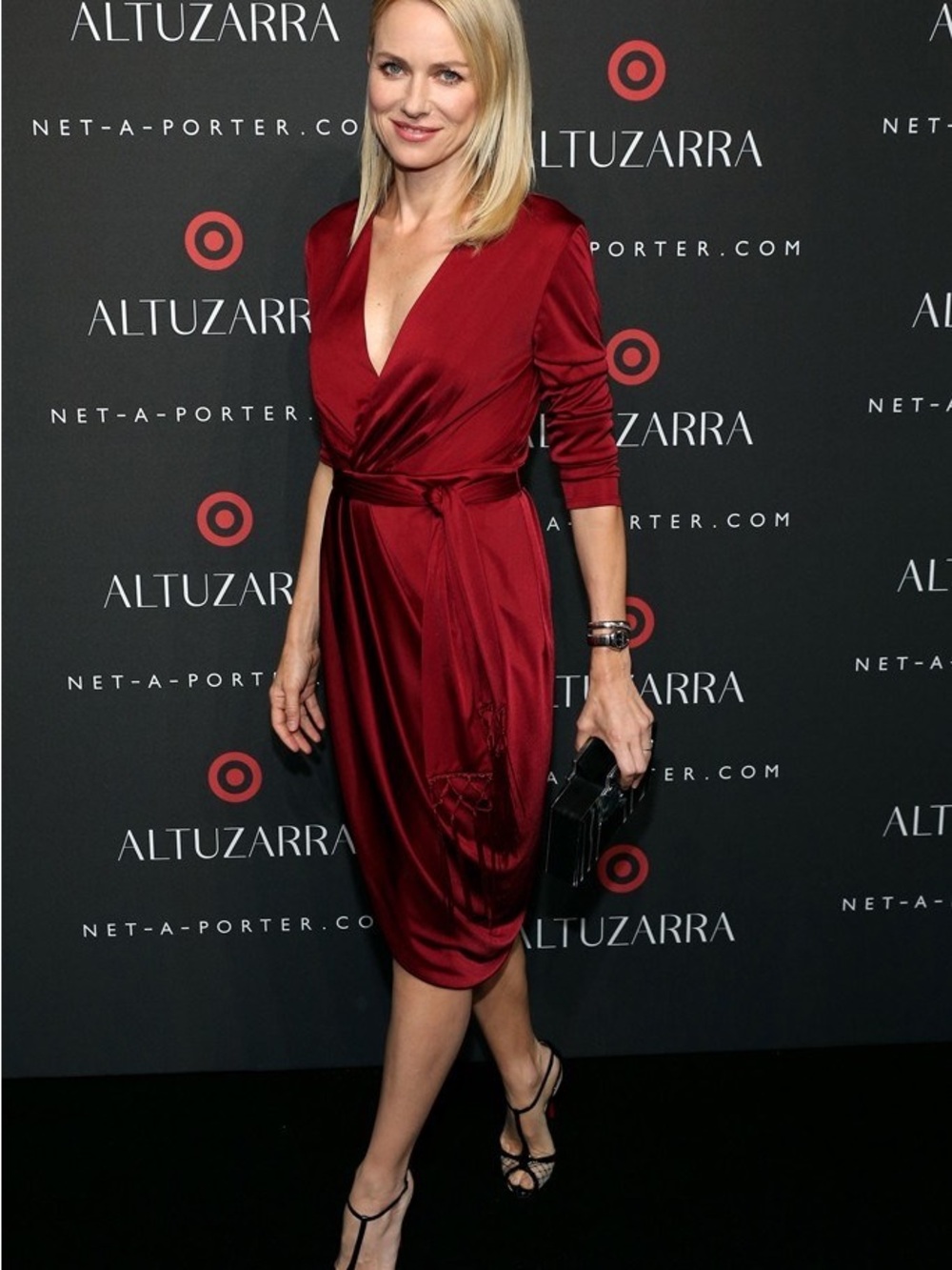 Altuzarra x Target Burgundy Satin Wrap Dress
